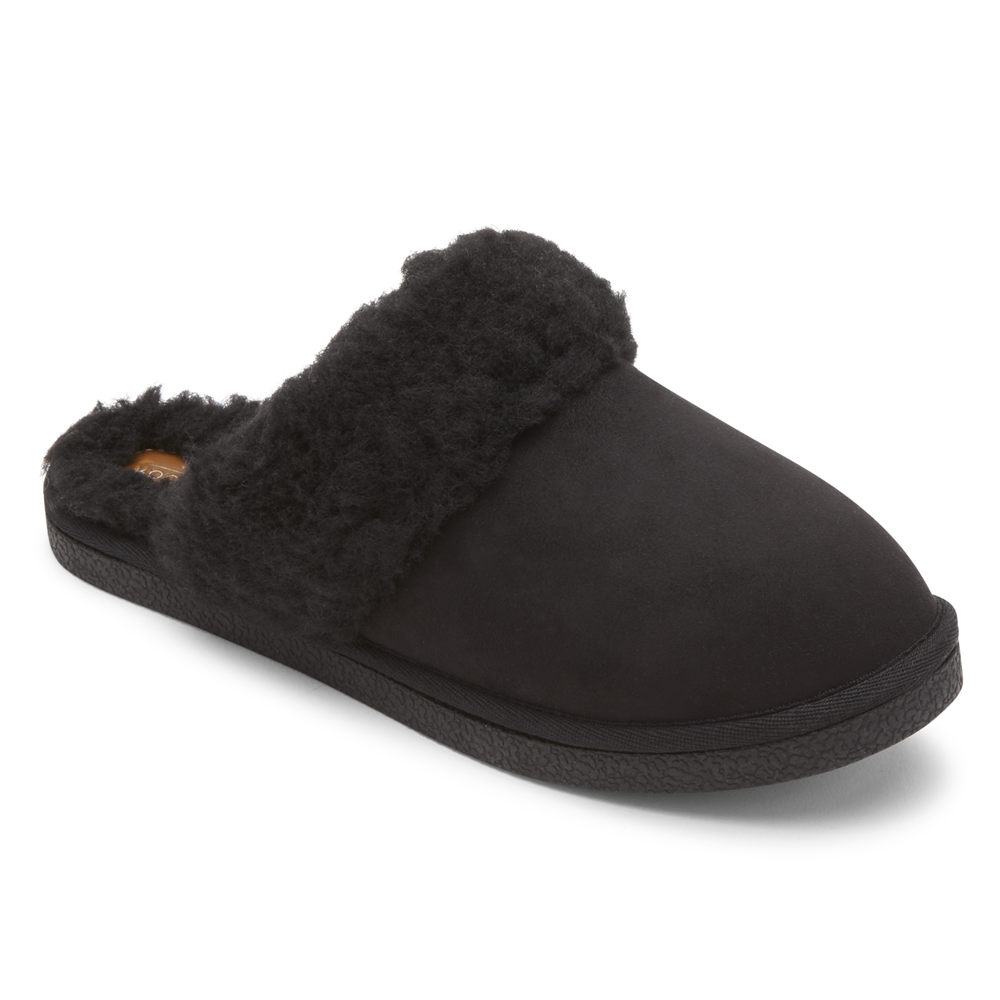 Chinelos Rockport Mulher Pretas - Trutech Veda Slide - 98163EMDJ